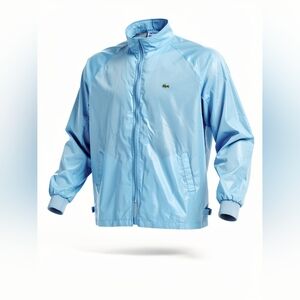 Vtg Izod Lacoste Baby Blue Windbreaker Rain Jacket Track Jacket Size L
